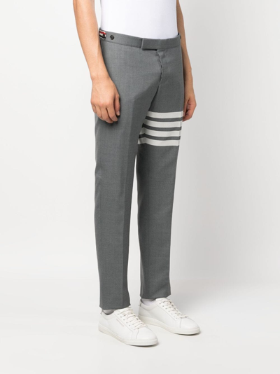 Shop Thom Browne 4-bar Chino Trousers In Grey