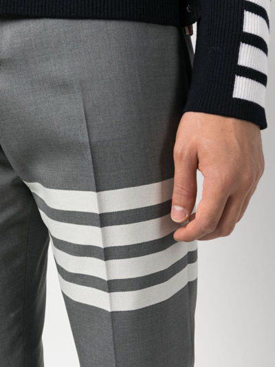 Shop Thom Browne 4-bar Chino Trousers In Grey