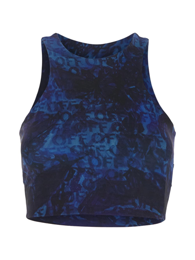Off-white Off Aop Sleek Rower Top In Blue