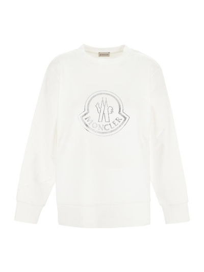Shop Moncler Crewneck Sweatshirt In White