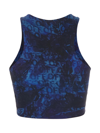 Off-white Off Aop Sleek Rower Top In Blue
