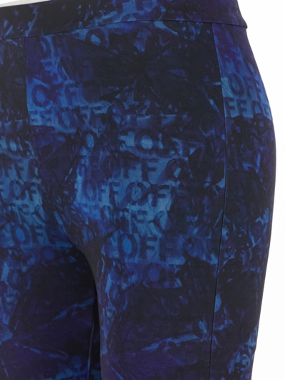 Shop Off-white Off Aop Sleek Split Leggings In Blue