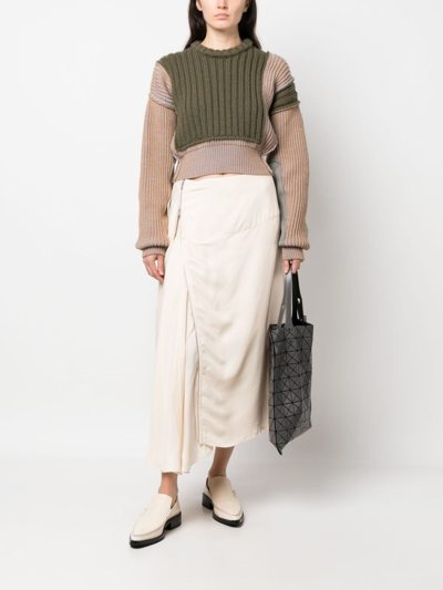 Shop Jil Sander Off-centre Zip-fastening Midi Skirt In Neutrals
