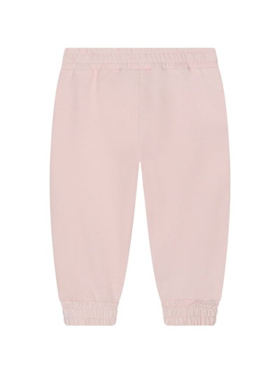 Shop Dolce & Gabbana Flocked-logo Drawstring Track Trousers In Pink