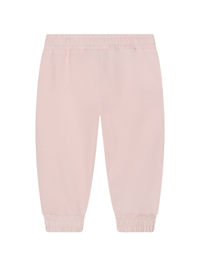 Dolce & Gabbana Flocked-logo Drawstring Track Trousers In Pink