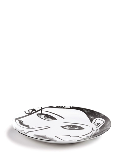 Fornasetti Tema E Variazioni Porcelain Plate (26cm) In White