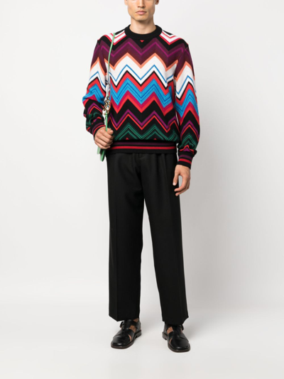 Missoni Zigzag Crew-neck Jumper In Red