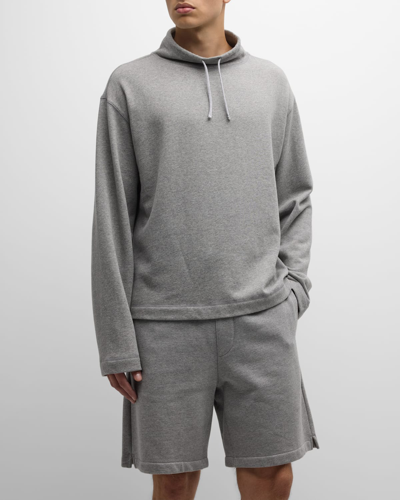 Shop Givenchy Men's Funnel-neck Sweatshirt In Light Grey Melang
