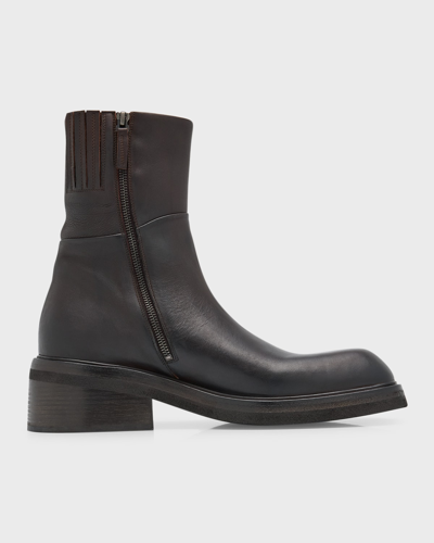 Shop Marsèll Men's Facciata Tronchetto Leather Boots In Dark Brown