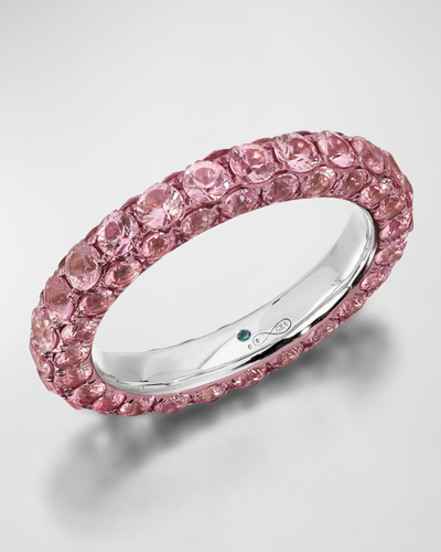 Shop Graziela Gems 18k White Gold Pink Sapphire 3-sided Ring