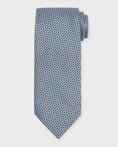 Shop Tom Ford Men's Micro-print Silk Tie In Light Blue