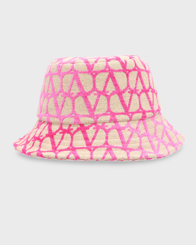 Shop Valentino Toile Iconographe Bucket Hat In Naturale Pink