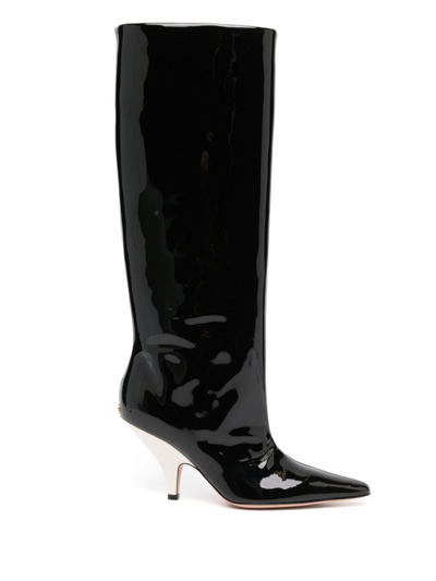 Shop Bally Kika 70mm Leather Knee Boots In Black