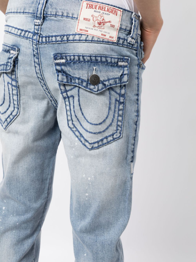 Shop True Religion Faded-effect Skinny Jeans In Blue