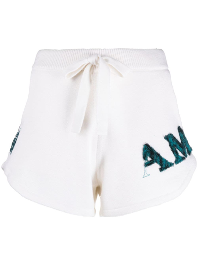 Shop Amiri Logo-appliqué Track Shorts - Women's - Cashmere/cotton In White