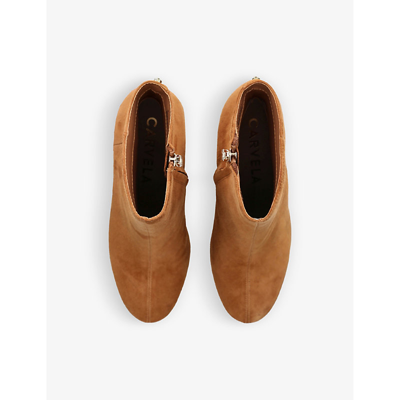 Shop Carvela Pose Suede-leather Heeled Ankle Boots In Tan