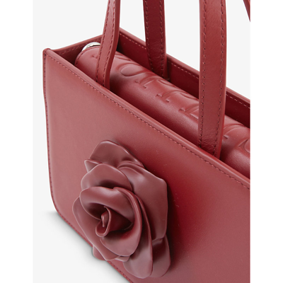 Shop Puppets And Puppets Oxblood Rose Small Leather Shoulder Bag