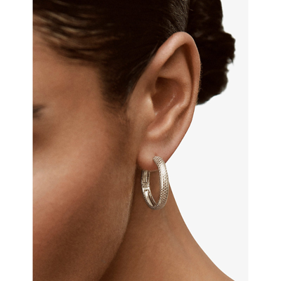 Shop Monica Vinader Womens Sterling Silver Heirloom Medium Recycled Sterling-silver Hoop Earrings
