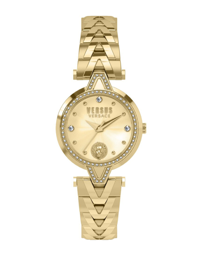 Versus Versace V  Crystal Bracelet Watch Woman Wrist Watch Gold Size Onesize Stainless Steel
