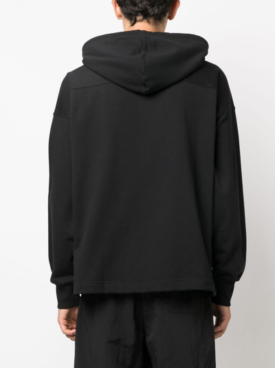 Shop Y-3 Logo-patch Organic-cotton Hoodie In Black
