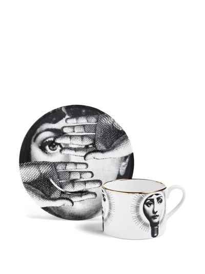 Shop Fornasetti Lampadina Porcelain Tea Cup In White