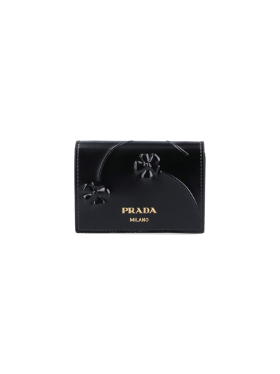 Shop Prada Crossbody Wallet In Black  