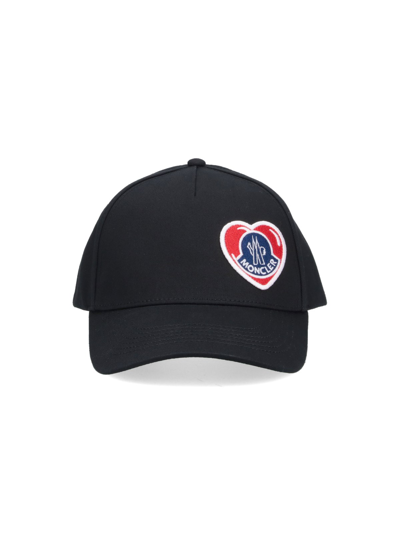 Shop Moncler Logo Baseball Cap In Black  