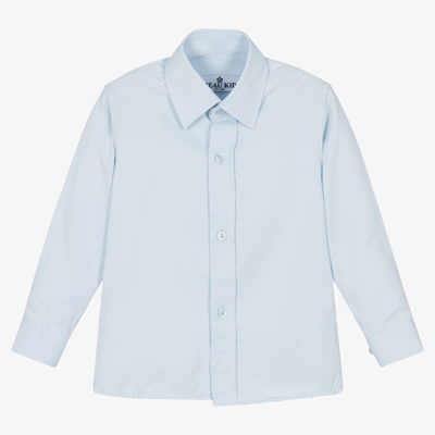 Shop Beau Kid Boys Pale Blue Cotton Shirt