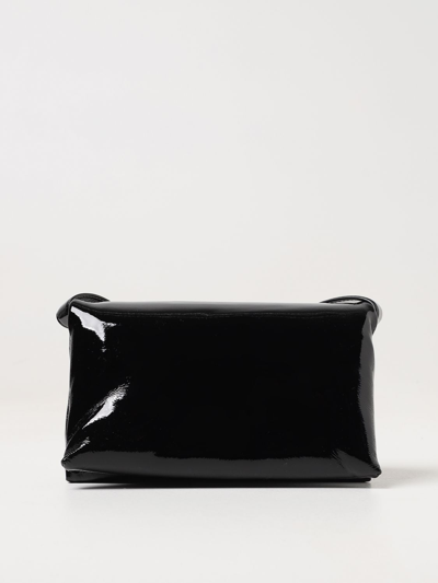 Marni Prisma Bag In Patent Leather In Black