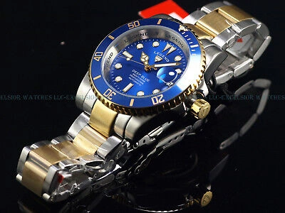 Pre-owned Legend Rare  Men's 200m Deep Blue Diver Automatic Two Tone Ss Blue Dial Watch