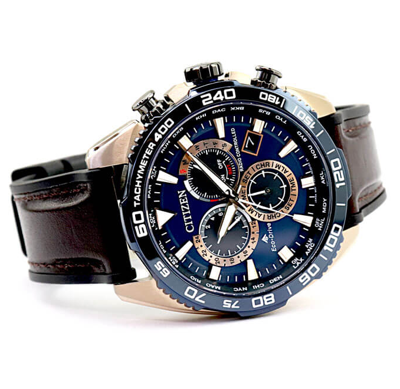 Pre-owned Citizen Promaster Land Chronograph Sapphire Crystal World Time Watch Cb5039-11l