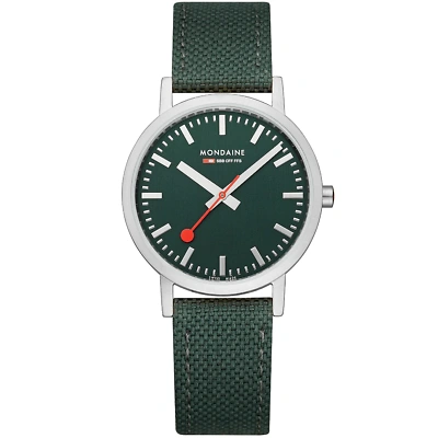 Pre-owned Mondaine Classic Recycled Pet 36mm All Green