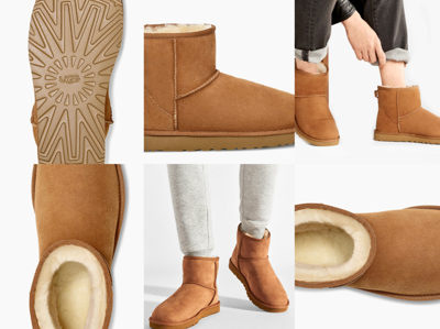 Pre-owned Ugg Boots Classic Mini Boot Shearling Chestnut Suede Boots Shoes 43 In Brown