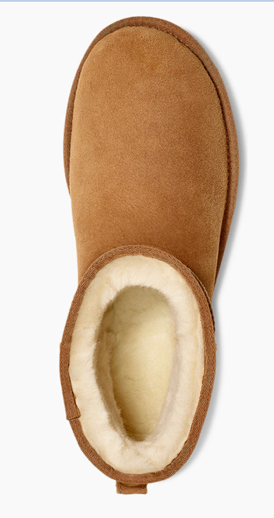 Pre-owned Ugg Boots Classic Mini Boot Shearling Chestnut Suede Boots Shoes 43 In Brown
