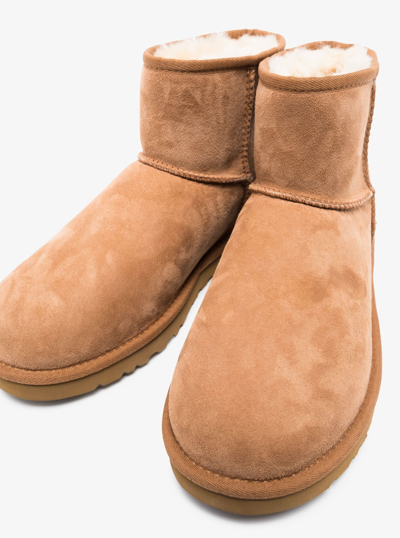 Pre-owned Ugg Boots Classic Mini Boot Shearling Chestnut Suede Boots Shoes 43 In Brown