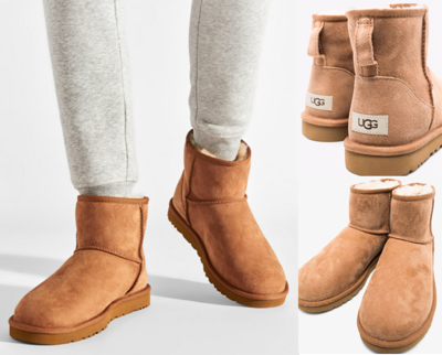 Pre-owned Ugg Boots Classic Mini Boot Shearling Chestnut Suede Boots Shoes 43 In Brown