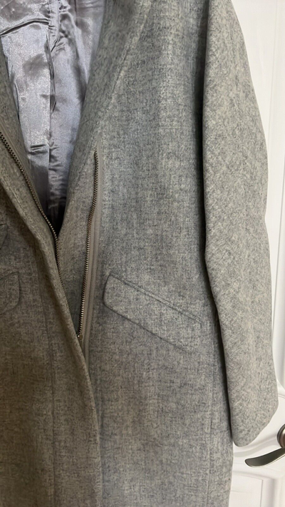 Pre-owned Jcrew Nwt-t6-j.crew Cocoon Coat In Italian Stadium-cloth Wool - Heather Dusk