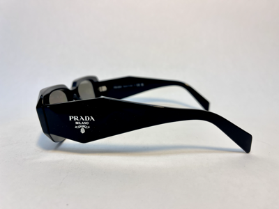 Pre-owned Prada Symbole Black Silver Mirrored Triangle Pr17ws 17w Fashion Unisex Sunglass In Gray