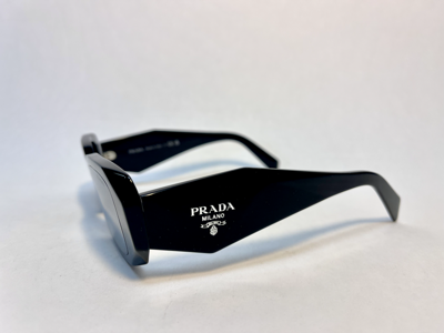 Pre-owned Prada Symbole Black Silver Mirrored Triangle Pr17ws 17w Fashion Unisex Sunglass In Gray
