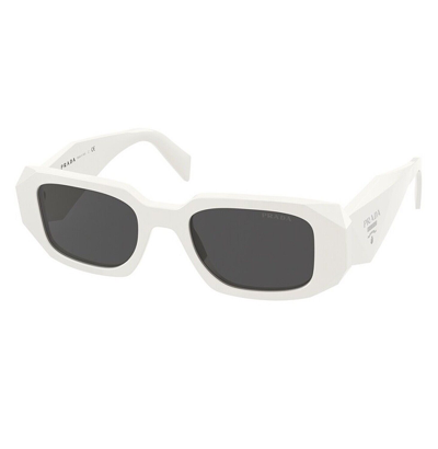 Pre-owned Prada Symbole White Talk Gray Triangle Pr17ws 17w Fashion Unisex Sunglasses