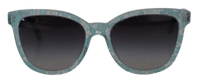 Pre-owned Dolce & Gabbana Dolce&gabbana Dg 4190 Women Blue Sunglasses Acetate Sicilian Lace Casual Eyewear In Gray