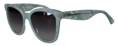 Pre-owned Dolce & Gabbana Dolce&gabbana Dg 4190 Women Blue Sunglasses Acetate Sicilian Lace Casual Eyewear In Gray