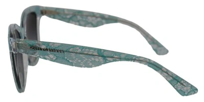 Pre-owned Dolce & Gabbana Dolce&gabbana Dg 4190 Women Blue Sunglasses Acetate Sicilian Lace Casual Eyewear In Gray