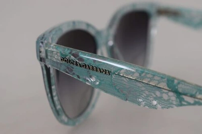Pre-owned Dolce & Gabbana Dolce&gabbana Dg 4190 Women Blue Sunglasses Acetate Sicilian Lace Casual Eyewear In Gray
