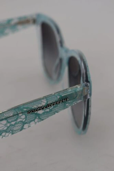 Pre-owned Dolce & Gabbana Dolce&gabbana Dg 4190 Women Blue Sunglasses Acetate Sicilian Lace Casual Eyewear In Gray