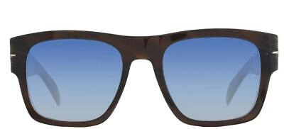 Pre-owned David Beckham Db 7000/s/b Le Horn/blue Shaded 52/20/145 Men Sunglasses