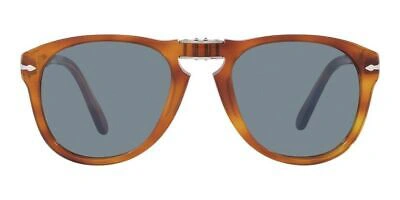 Pre-owned Persol Steve Mcqueen Po 0714sm Terra Siena Blue Fold 54/21/140 Unisex Sunglass In Light Blue Folding