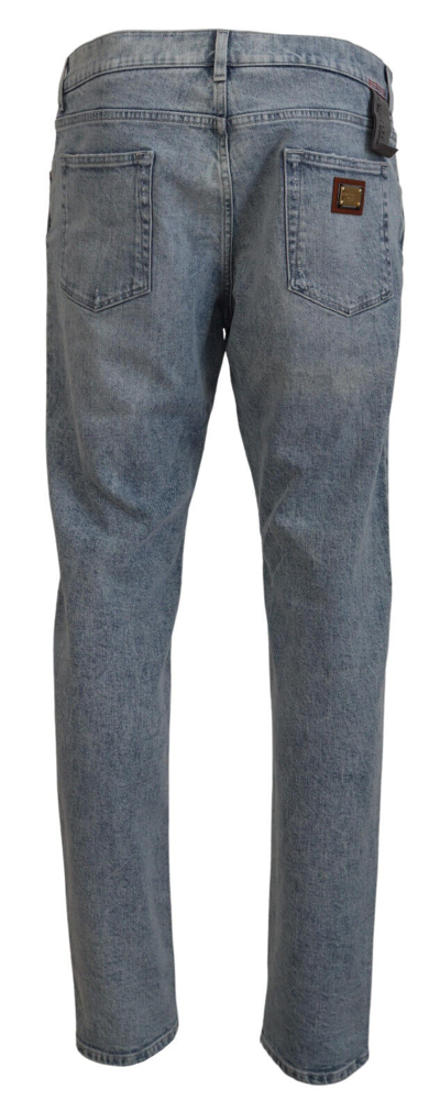 Pre-owned Dolce & Gabbana Jeans Blue Wash Slim Fit Cotton Denim It56 / W40 /xxl Rrp 800usd