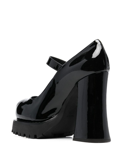 Shop Moschino 125mm Chunky Leather Pumps In Black