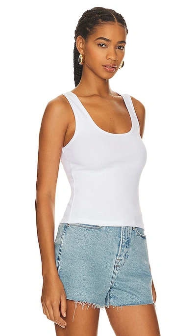 Good American Heritage Scoop Tank Top In White